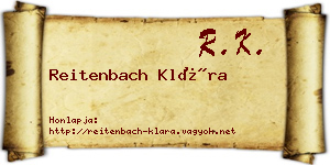 Reitenbach Klára névjegykártya